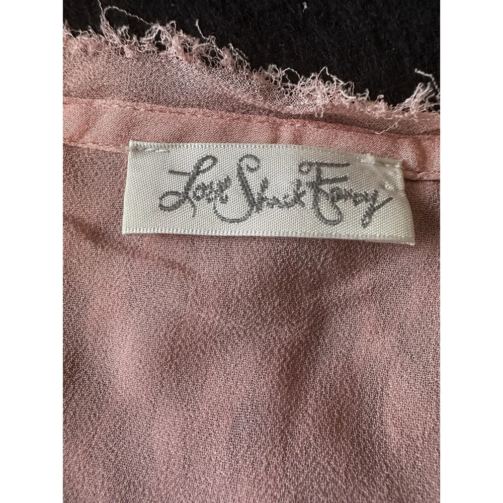 LoveShackFancy Marsala Pink Mini Dress Tiered Tie Smocked Long Sleeve Ruffle‎ M